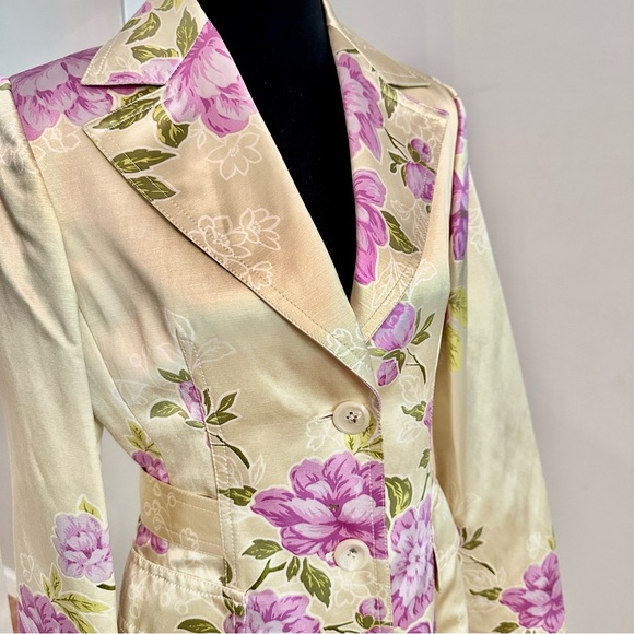 Banana Republic vintage Silk blend Floral Coat NWT sz S - Picture 1 of 15